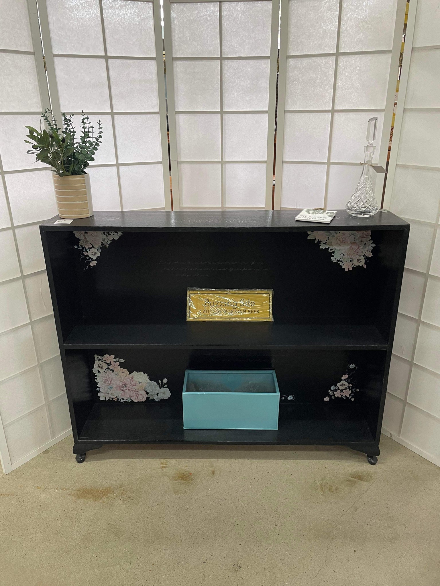 Stylish Low Black Shelves